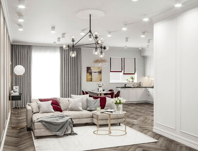 Фото № 1: Дизайн-проект дома/коттеджа 87.9  м² Стиль Современная классика для частного дома