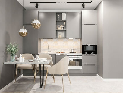 Фото № 2: Дизайн-проект двухкомнатной квартиры 37.1  м² стиль Модернизм для ЖК в пос. Кокошкино