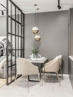 Фото № 3: Дизайн-проект двухкомнатной квартиры 37.1  м² стиль Модернизм для ЖК в пос. Кокошкино