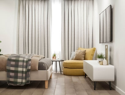 Фото № 6: Дизайн-проект однокомнатной квартиры 55.8  м² Современный стиль для ЖК Московский