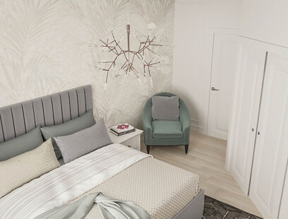 Фото № 5: Дизайн-проект трехкомнатной квартиры 90.5  м² Стиль Контемпорари для ЖК Галактика