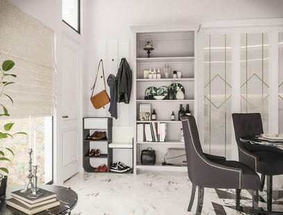 Фото № 1: Дизайн-проект кухни-гостиной 67.0  м² Стиль Арт-деко для ЖК Московский