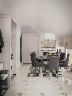 Фото № 2: Дизайн-проект кухни-гостиной 67.0  м² Стиль Арт-деко для ЖК Московский