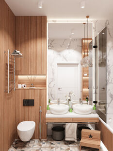 Фото № 3: Дизайн-проект дома/коттеджа 135.35  м² Современный стиль для этажа частного дома