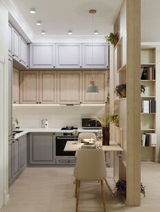 Фото № 6: Дизайн-проект однокомнатной квартиры 57.27  м² Стиль Современная классика для ЖК Достояние