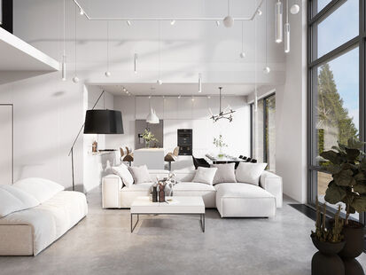 Фото № 1: Дизайн-проект дома/коттеджа 200.5  м² стиль Модернизм для этажа частного дома