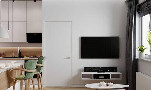 Фото № 2: Дизайн-проект двухкомнатной квартиры 41.69  м² Стиль Контемпорари для ЖК Спасский Мост