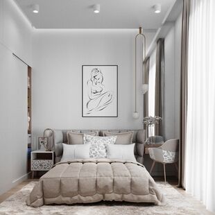 Фото № 6: Дизайн-проект двухкомнатной квартиры 41.69  м² Стиль Контемпорари для ЖК Спасский Мост