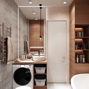 Фото № 5: Дизайн-проект двухкомнатной квартиры 41.69  м² Стиль Контемпорари для ЖК Спасский Мост