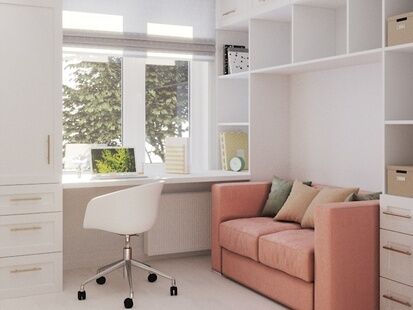 Фото № 5: Дизайн-проект трехкомнатной квартиры 48.26  м² Стиль Фьюжн для ЖК в п. Горки-10