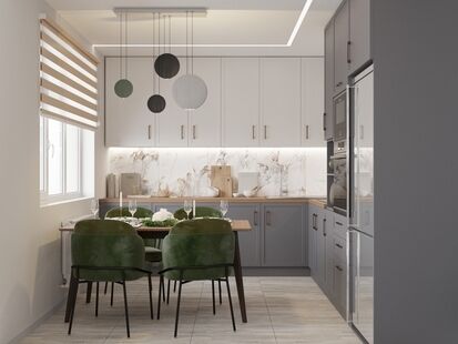 Фото № 5: Дизайн-проект трехкомнатной квартиры 79.54  м² стиль Модернизм для ЖК Московский