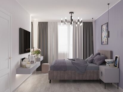 Фото № 2: Дизайн-проект трехкомнатной квартиры 79.54  м² стиль Модернизм для ЖК Московский