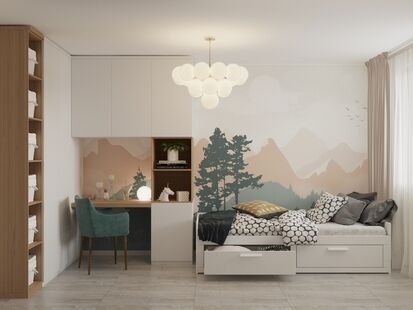 Фото № 3: Дизайн-проект трехкомнатной квартиры 79.54  м² стиль Модернизм для ЖК Московский