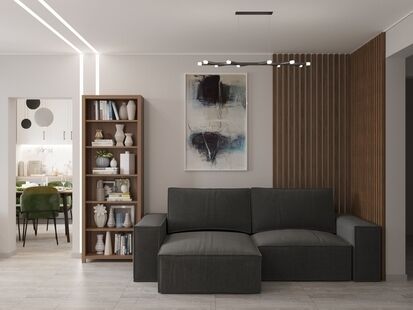 Фото № 6: Дизайн-проект трехкомнатной квартиры 79.54  м² стиль Модернизм для ЖК Московский