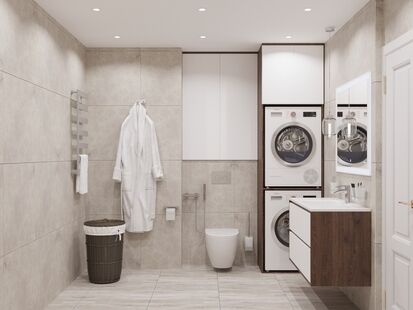 Фото № 4: Дизайн-проект трехкомнатной квартиры 79.54  м² стиль Модернизм для ЖК Московский