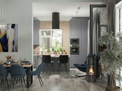 Фото № 1: Дизайн-проект дома/коттеджа 166.54  м² Стиль Эклектика для частного дома