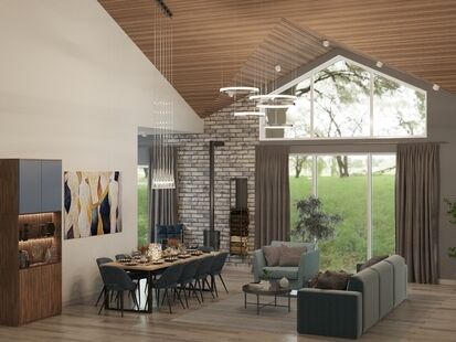 Фото № 3: Дизайн-проект дома/коттеджа 166.54  м² Стиль Эклектика для частного дома