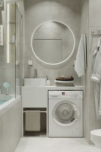 Фото № 5: Дизайн-проект трехкомнатной квартиры 54.4  м² Современный стиль для ЖК Левел Амурская