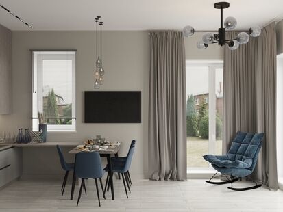 Фото № 1: Дизайн-проект дома/коттеджа 130.58  м² стиль Модернизм для этажа частного дома