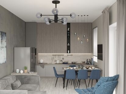 Фото № 2: Дизайн-проект дома/коттеджа 130.58  м² стиль Модернизм для этажа частного дома