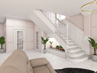 Фото № 3: Дизайн-проект дома/коттеджа 93.6  м² Стиль Современная классика для этажа частного дома