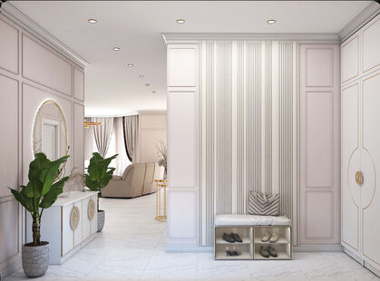 Фото № 2: Дизайн-проект дома/коттеджа 93.6  м² Стиль Современная классика для этажа частного дома