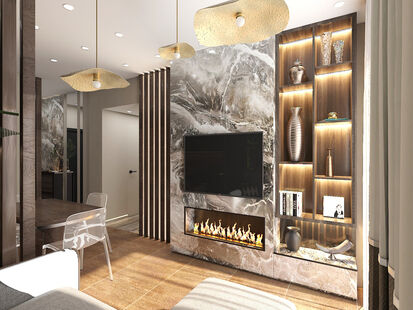 Фото № 2: Дизайн-проект трехкомнатной квартиры 57.61  м² Современный стиль для ЖК Савеловский Сити