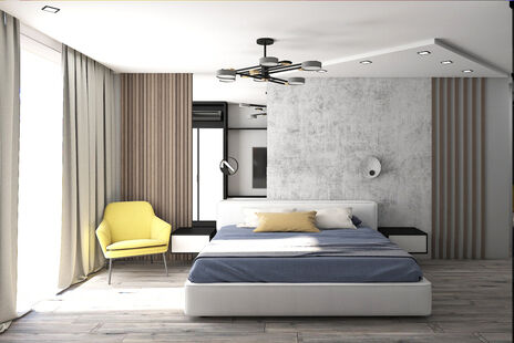 Фото № 1: Дизайн-проект трехкомнатной квартиры 87.8  м² стиль Модернизм для ЖК в г. Балашиха