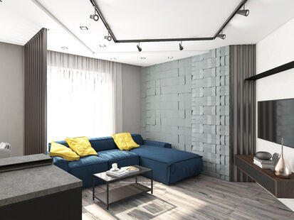 Фото № 3: Дизайн-проект трехкомнатной квартиры 87.8  м² стиль Модернизм для ЖК в г. Балашиха