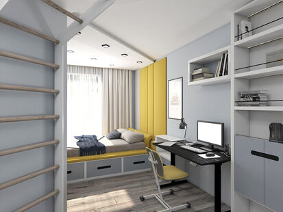 Фото № 5: Дизайн-проект трехкомнатной квартиры 87.8  м² стиль Модернизм для ЖК в г. Балашиха