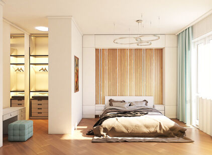 Фото № 2: Дизайн-проект двухкомнатной квартиры 51.0  м² Стиль Фьюжн для ЖК Московский