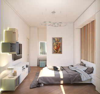 Фото № 5: Дизайн-проект двухкомнатной квартиры 51.0  м² Стиль Фьюжн для ЖК Московский