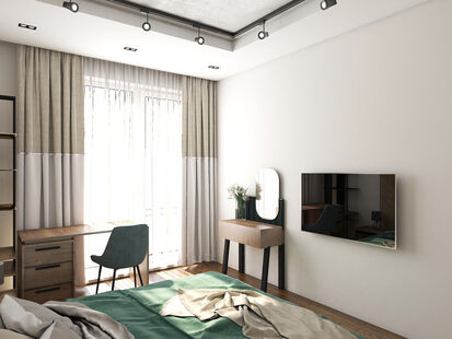 Фото № 4: Дизайн-проект четырехкомнатной квартиры 109.09  м² стиль Модернизм для ЖК Клубный Дом