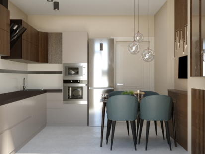 Фото № 6: Дизайн-проект двухкомнатной квартиры 91.7  м² Современный стиль для ЖК Московский