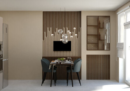 Фото № 4: Дизайн-проект двухкомнатной квартиры 91.7  м² Современный стиль для ЖК Московский