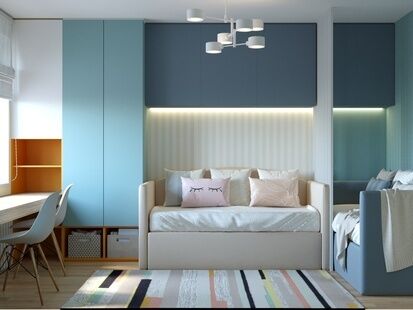 Фото № 5: Дизайн-проект двухкомнатной квартиры 91.7  м² Современный стиль для ЖК Московский