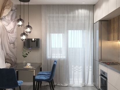 Фото № 4: Дизайн-проект двухкомнатной квартиры 62.99  м² стиль Модернизм для ЖК Московский