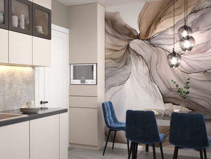 Фото № 2: Дизайн-проект двухкомнатной квартиры 62.99  м² стиль Модернизм для ЖК Московский