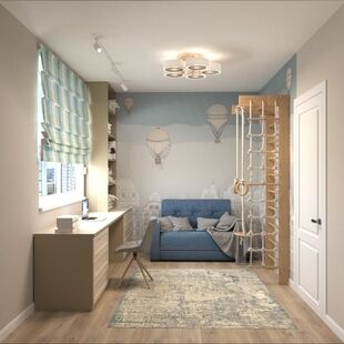 Фото № 5: Дизайн-проект четырехкомнатной квартиры 108.52  м² Современный стиль для ЖК Ты и Я