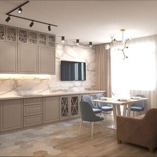 Фото № 4: Дизайн-проект четырехкомнатной квартиры 108.52  м² Современный стиль для ЖК Ты и Я