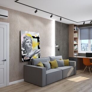 Фото № 6: Дизайн-проект четырехкомнатной квартиры 108.52  м² Современный стиль для ЖК Ты и Я