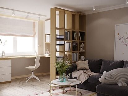 Фото № 1: Дизайн-проект двухкомнатной квартиры 58.35  м² Стиль Контемпорари для ЖК Московский