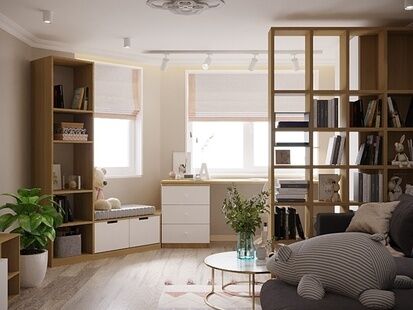 Фото № 2: Дизайн-проект двухкомнатной квартиры 58.35  м² Стиль Контемпорари для ЖК Московский