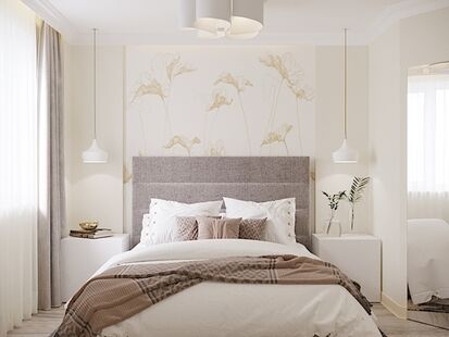 Фото № 3: Дизайн-проект двухкомнатной квартиры 58.35  м² Стиль Контемпорари для ЖК Московский