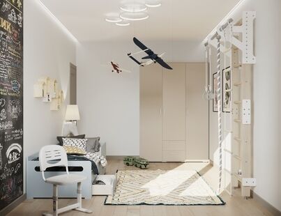 Фото № 3: Дизайн-проект четырехкомнатной квартиры 94.5  м² стиль Модернизм для ЖК Московский