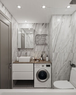 Фото № 5: Дизайн-проект четырехкомнатной квартиры 94.5  м² стиль Модернизм для ЖК Московский