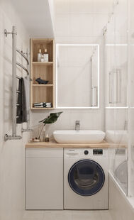 Фото № 5: Дизайн-проект двухкомнатной квартиры 48.62  м² стиль Модернизм для ЖК Московский