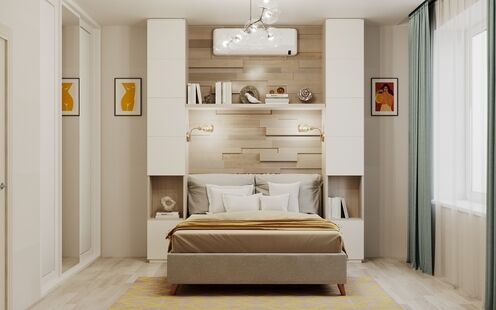 Фото № 5: Дизайн-проект двухкомнатной квартиры 42.41  м² Скандинавский стиль для ЖК Нормандия