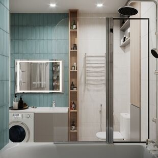 Фото № 6: Дизайн-проект двухкомнатной квартиры 42.41  м² Скандинавский стиль для ЖК Нормандия