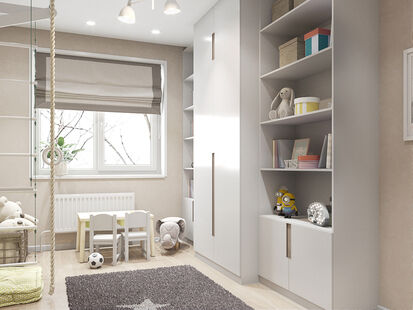 Фото № 5: Дизайн-проект трехкомнатной квартиры 88.5  м² Стиль Контемпорари для ЖК О7